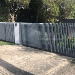 Aluminium Fencing Sydney 3D slats automatic swinging gate