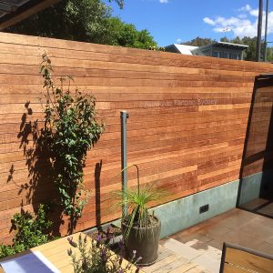 Aluminium Fencing Sydney horizontal Merbau no gaps slats