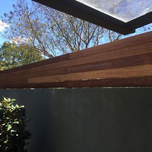 Aluminium Fencing Sydney horizontal Merbau slat privacy screen
