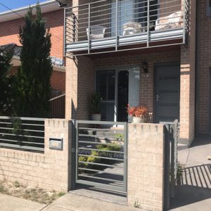 Aluminium Fencing Sydney horizontal square tube panels and gate