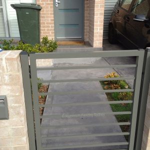 Aluminium Fencing Sydney horizontal square tube pedestrian gate