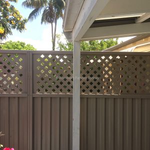 Aluminium Fencing Sydney privacy colorbond fence with trellis lattice