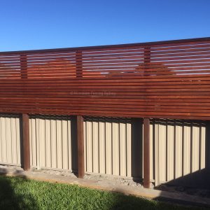 Aluminium Fencing Sydney Merbau timber slats with large gap