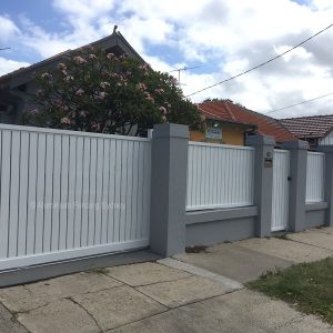 Aluminium Fencing Sydney vertical slat sliding and pedestrian gates