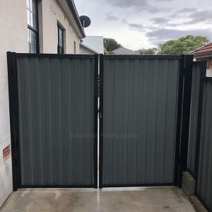Aluminium Fencing Sydney colorbond double swinging gates with PRO Lock