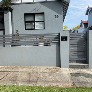 Aluminium Fencing Sydney horizontal slats fence with 20mm gap